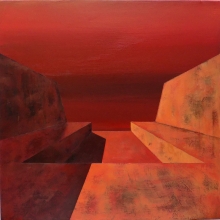Rojo inglés / mixtasobre tela / 46 x 46 cm / 2020