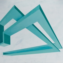 Figura imposible X / 46 x 53 cm mixta sobre tabla / 2012