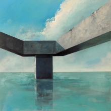 Avanza, detente, decide /  50 x 50 cm /  mixta sobre tabla /  2025