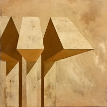 Estado de alerta / 50 x 50 cm /  mixta sobre tabla / 2025 