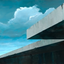 Silver line / Acrílico sobre tabla montada /150 x 250 cm / 2025